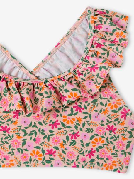 Maillot de bain 2 pièces imprimé fleuri rose pâle+vert imprimé - vertbaudet enfant 