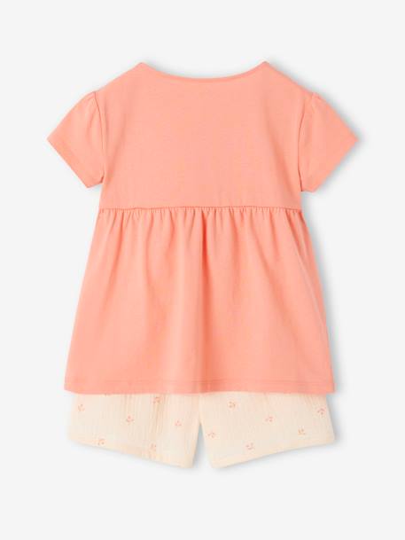 Pyjashort fille en gaze de coton rose - vertbaudet enfant 
