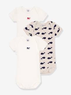 -Lot 3 bodies manches courtes imprimé baleine