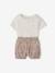 Ensemble T-shirt avec col et short fleuri naissance écru - vertbaudet enfant 