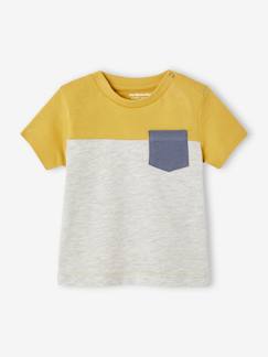 Baby-T-shirt, coltrui-Baby colorblock T-shirt met korte mouwen