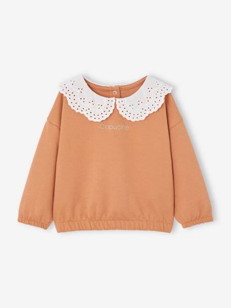 Babysweater met col karamel+saliegroen - vertbaudet enfant 