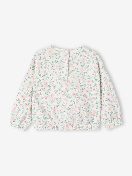 Fleece babysweater met bloemetjes ecru - vertbaudet enfant 