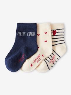 Set van 3 paar sokjes met hartjes voor babymeisje  - vertbaudet enfant