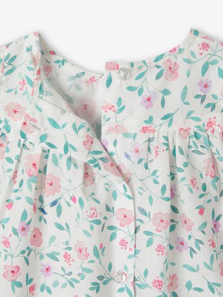 Babyblouse met bloemenmotief ecru - vertbaudet enfant 