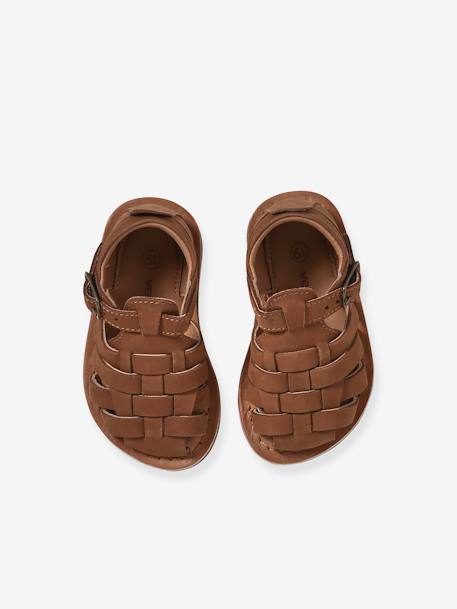 Sandales bébé cuir fermées à boucle marron - vertbaudet enfant 