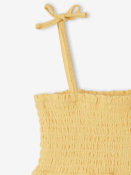 Combinaison smockée bébé à bretelles jaune pâle - vertbaudet enfant 