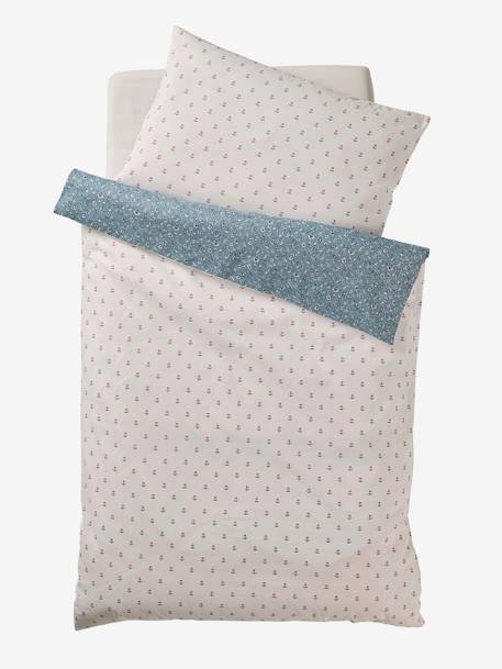 Housse de couette bébé réversible INDIA bleu imprimé - vertbaudet enfant 