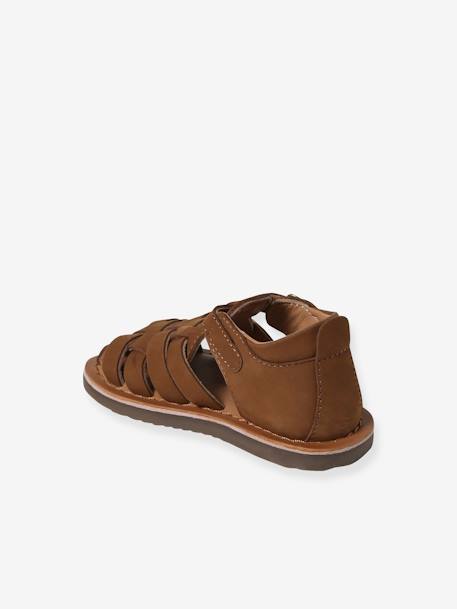 Sandales bébé cuir fermées à boucle marron - vertbaudet enfant 