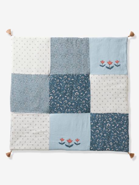 Tapis de sol / Fond de parc patchwork INDIA bleu imprimé - vertbaudet enfant 