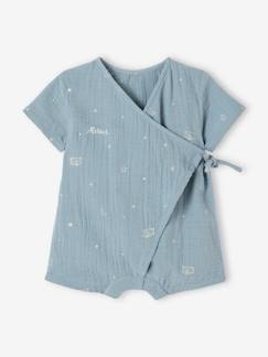 Baby-Pyjashort voor baby's personaliseerbaar van katoengaas