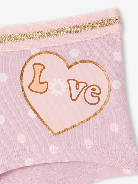 Lot de 7 shorties fleurs fille en coton bio rose - vertbaudet enfant 