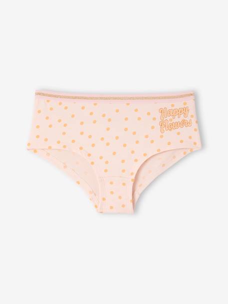 Lot de 7 shorties fleurs fille en coton bio rose - vertbaudet enfant 