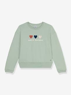Meisje-Trui, vest, sweater-Meisjessweater met hartjes PETIT BATEAU