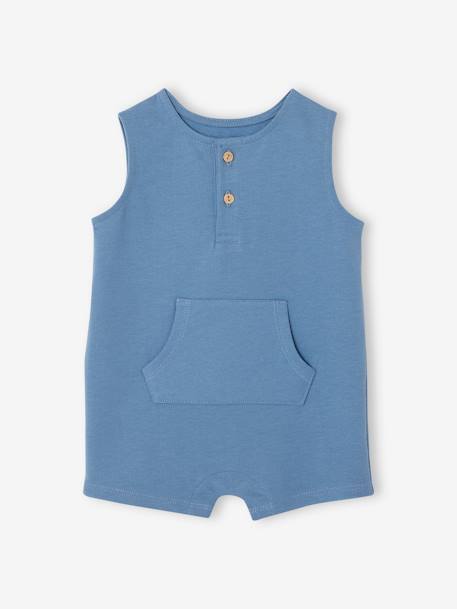 Combishort en molleton bébé bleu+bleu ciel - vertbaudet enfant 