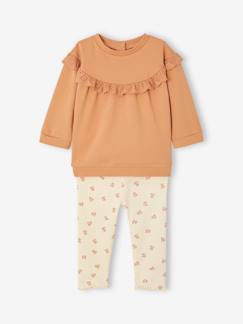 Ensemble bébé fille sweat à volant + legging  - vertbaudet enfant