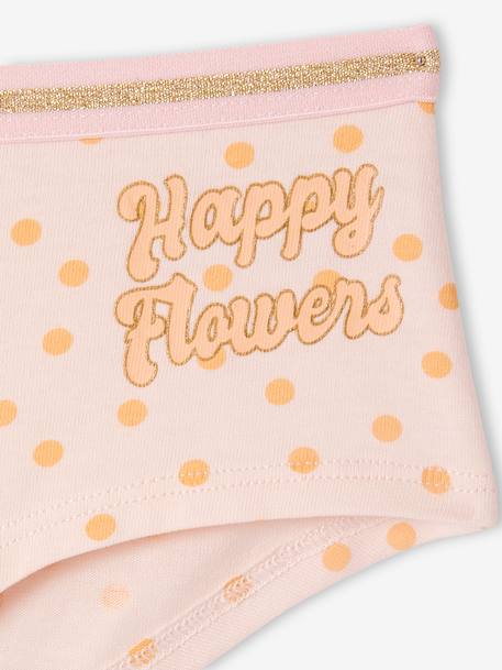 Lot de 7 shorties fleurs fille en coton bio rose - vertbaudet enfant 