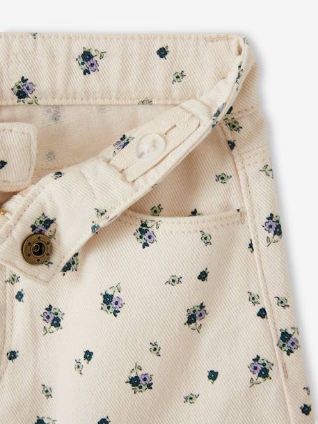 Short à fleurs fille écru - vertbaudet enfant 