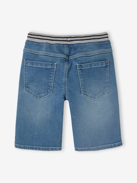 Bermuda garçon denim effet molleton facile à enfiler double stone - vertbaudet enfant 