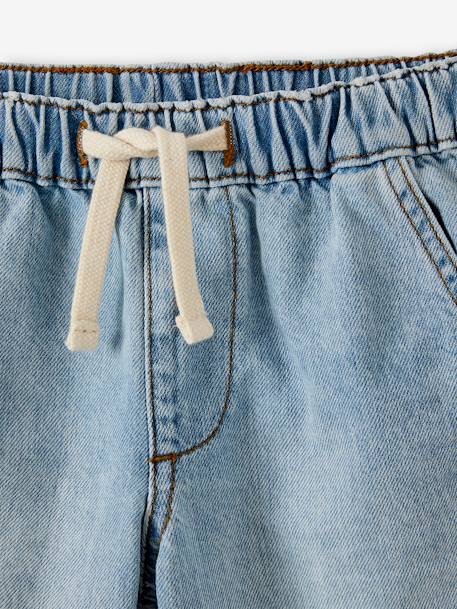 Bermuda garçon jean facile à enfiler bleu imprimé+denim gris+double stone+rayé bleu+stone - vertbaudet enfant 