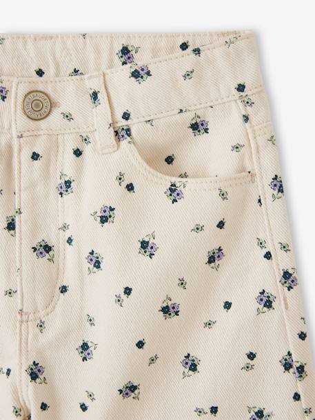 Short à fleurs fille écru - vertbaudet enfant 