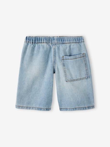 Denim jongensbermuda, gemakkelijk aan te trekken blauw, bedrukt+blauw, gestreept+denimgrijs+double stone+stone - vertbaudet enfant 