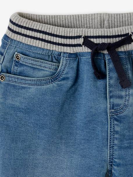 Bermuda garçon denim effet molleton facile à enfiler double stone - vertbaudet enfant 