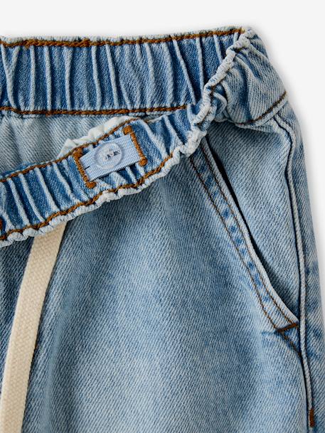Bermuda garçon jean facile à enfiler bleu imprimé+denim gris+double stone+rayé bleu+stone - vertbaudet enfant 