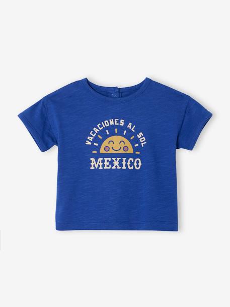 Tee-shirt soleil bébé manches courtes bleu roi - vertbaudet enfant 