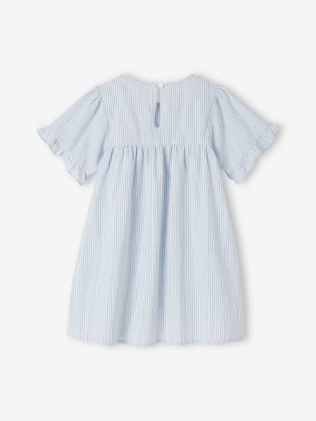 Chemise de nuit en popeline légère rayée rayé bleu - vertbaudet enfant 