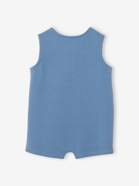 Combishort en molleton bébé bleu+bleu ciel - vertbaudet enfant 
