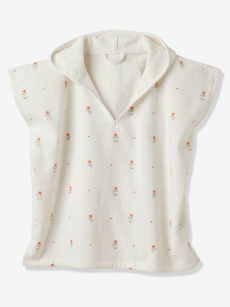 Poncho de bain bébé GIVERNY personnalisable, avec coton recyclé blanc imprimé - vertbaudet enfant 