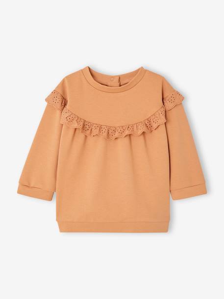 Ensemble bébé fille sweat à volant + legging caramel - vertbaudet enfant 
