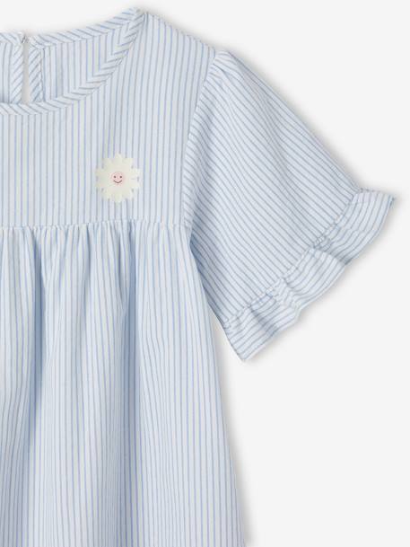 Chemise de nuit en popeline légère rayée rayé bleu - vertbaudet enfant 