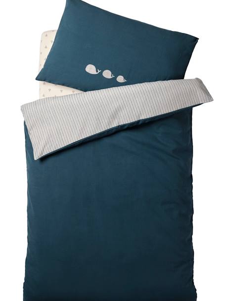 Housse de couette bébé NAVY SEA rayé bleu - vertbaudet enfant 