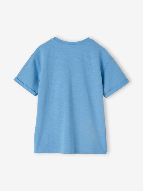 Tee-shirt tunisien garçon personnalisable bleu azur+écru - vertbaudet enfant 