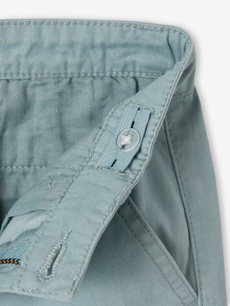 Chino bermuda voor jongens beige+BLAUW+grijsblauw+groen+rood+zandbeige - vertbaudet enfant 