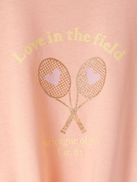 Tee-shirt sport motif raquettes glitter fille corail - vertbaudet enfant 
