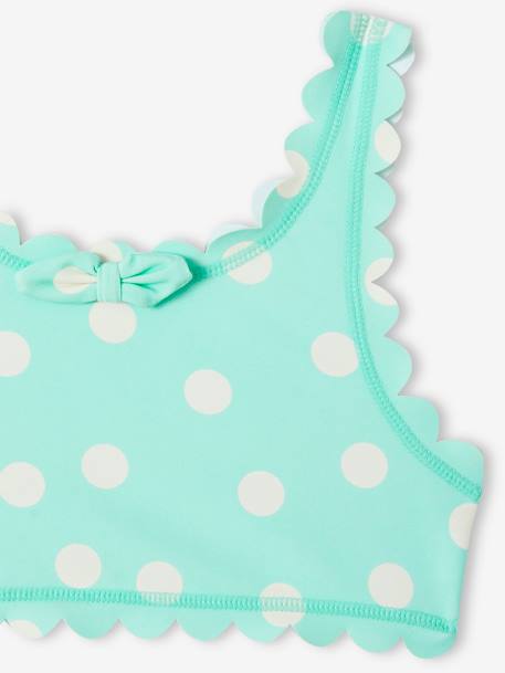 Maillot de bain 2 pièces à pois fille vert d'eau - vertbaudet enfant 