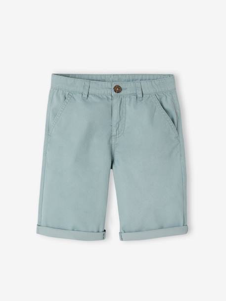 Chino bermuda voor jongens beige+BLAUW+grijsblauw+groen+rood+zandbeige - vertbaudet enfant 