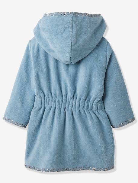 Peignoir bébé personnalisable INDIA, avec coton recyclé bleu imprimé - vertbaudet enfant 
