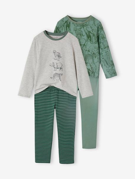 Lot de 2 pyjamas 'jungle' garçon vert - vertbaudet enfant 