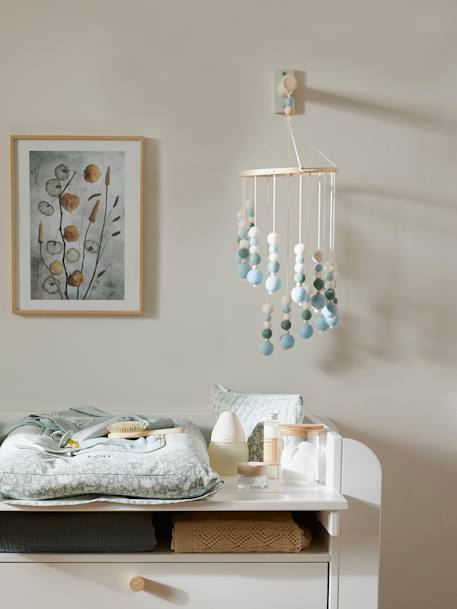 Décoration spirale à suspendre en feutrine vert sauge - vertbaudet enfant 