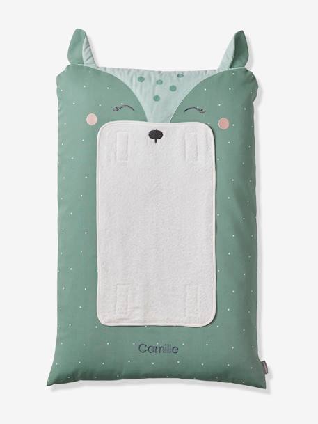 Housse matelas à langer personnalisable BICHE vert imprimé - vertbaudet enfant 