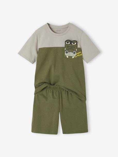 Jongens pyjashort krokodil olijf - vertbaudet enfant 