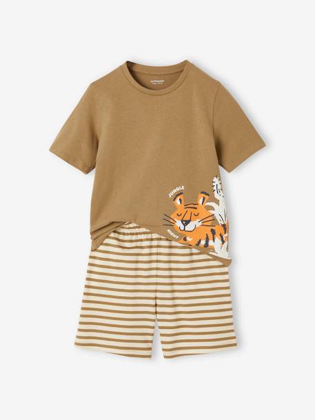 Set van 2 tijger pyjashorts voor jongens kaki - vertbaudet enfant 