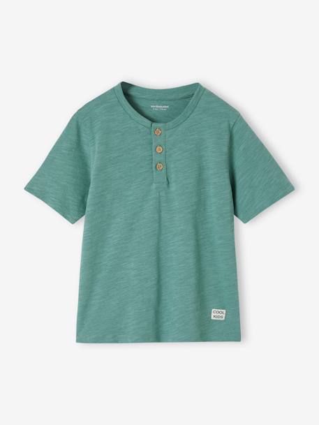 Personaliseerbare pyjashort voor jongens van slub tricot smaragdgroen - vertbaudet enfant 