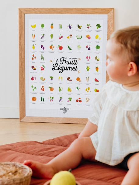 Affiche Mes premiers fruits et légumes LES PETITES DATES blanc - vertbaudet enfant 