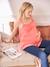 Top fines bretelles grossesse gaze de coton corail - vertbaudet enfant 