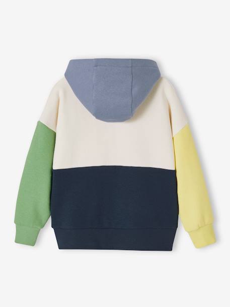 Colorblock jongenssweater met capuchon meerkleurig - vertbaudet enfant 
